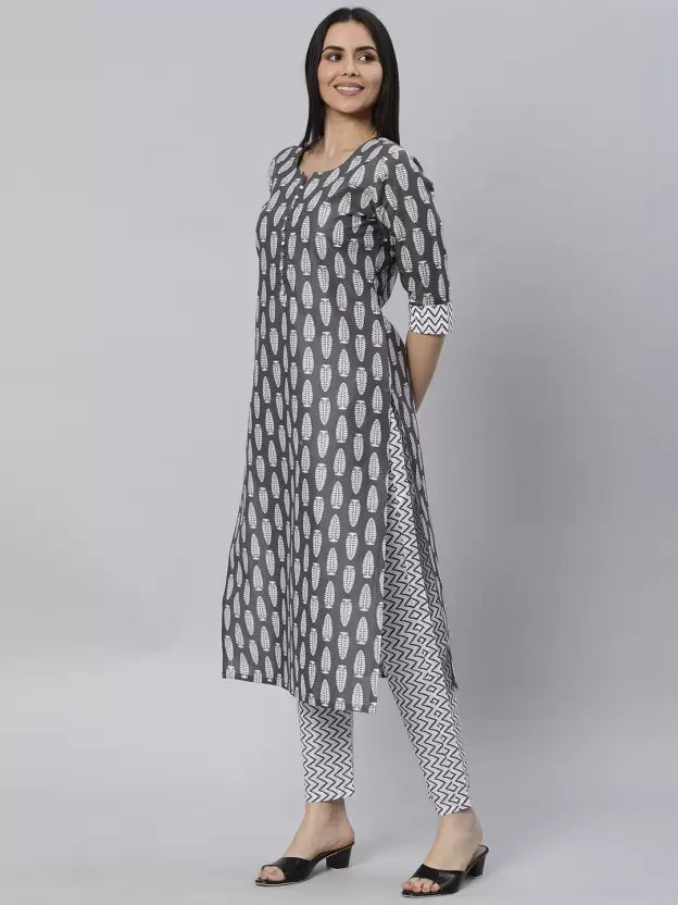 Women Kurta and Pant Set Cotton Blend