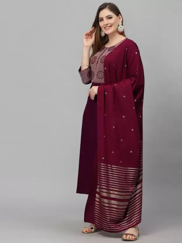 Women Kurta and Pant Set Cotton Blend