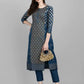 Women Kurta and Trousers Set Cotton Blend
