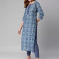Women Kurta and Pant Set Cotton Blend