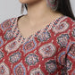 Women Kurta and Pant Set Cotton Blend