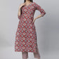Women Kurta and Pant Set Cotton Blend