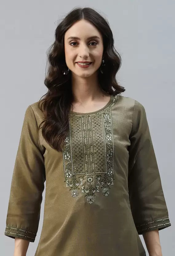 Women Kurta and Pant Set Cotton Blend