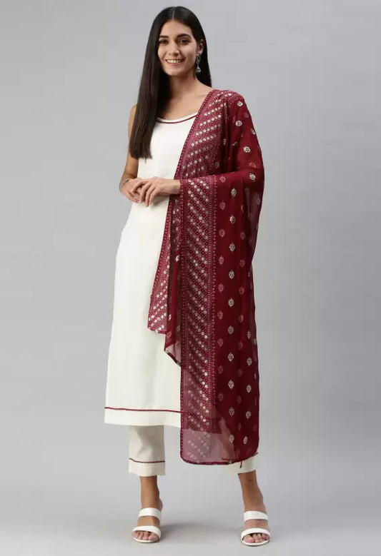 Women Kurta and Pant Set Cotton Blend
