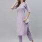 Women Kurta and Pant Set Cotton Blend