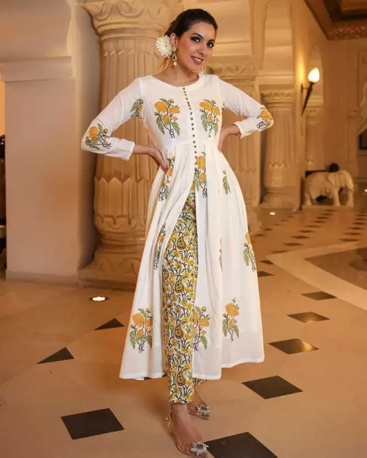 Women Kurta and Pant Set Pure Cotton