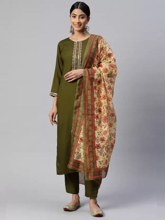 Women Kurta and Pant Set Viscose Rayon