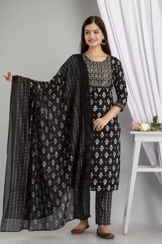 Women Kurta and Pant Set Viscose Rayon