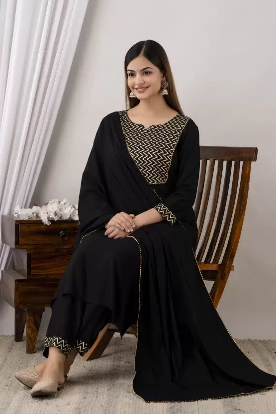 Women Kurta and Pant Set Viscose Rayon