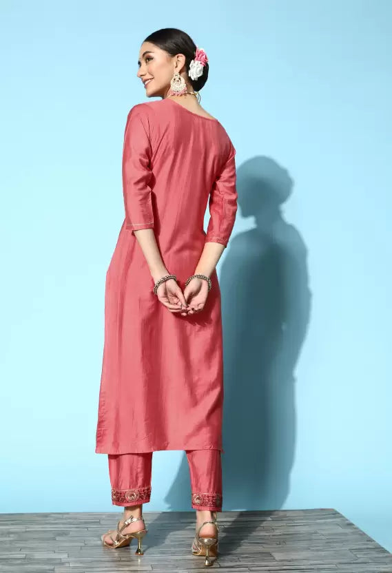 Women Kurta Pant And Dupatta Set Viscose Rayon