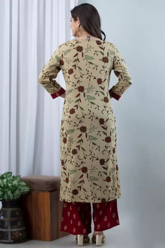 Women Kurta and Pant Set Viscose Rayon