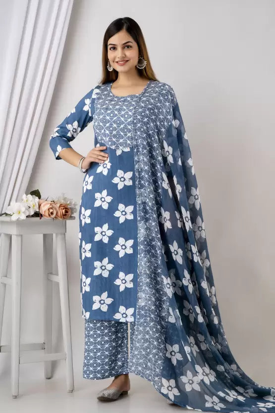 Women Kurta and Pant Set Viscose Rayon