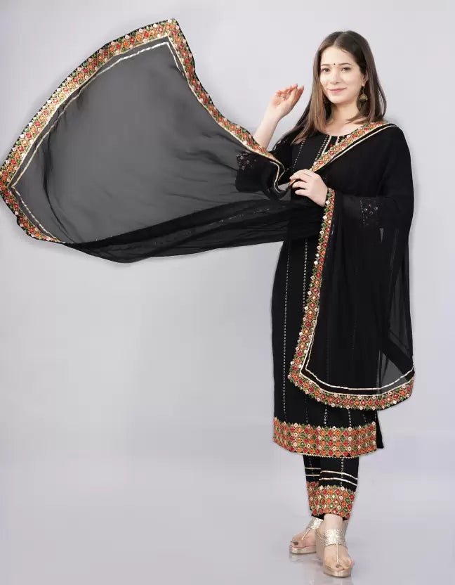 Women Kurta and Pant Set Viscose Rayon