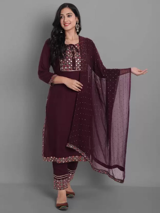 Women Viscose Rayon Kurta and Pant Set