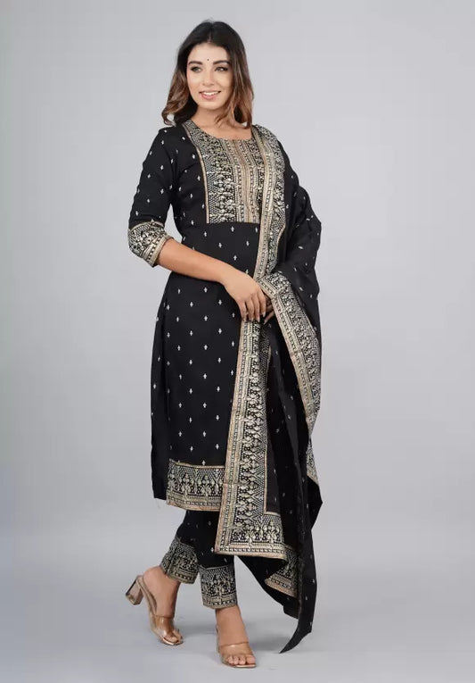 Women Kurta and Pant Set Viscose Rayon