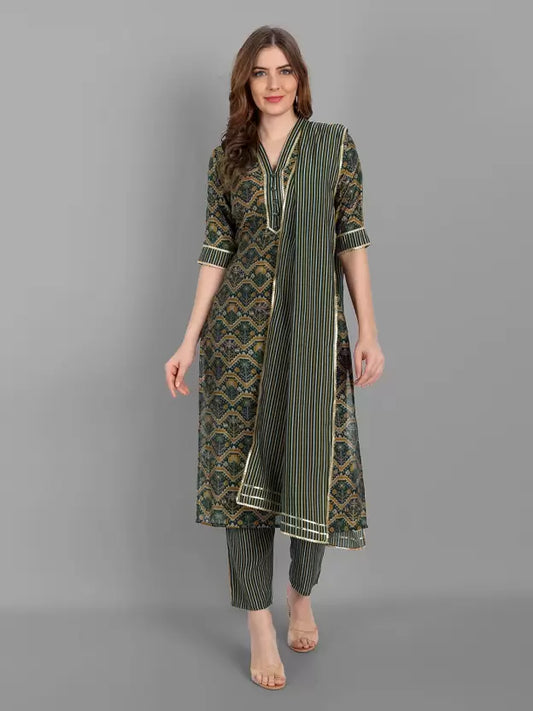 Women Kurta and Pant Set Viscose Rayon