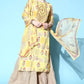 Women Kurta and Sharara Set Cotton Blend