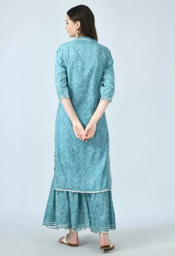 Women Kurta and Sharara Set Pure Cotton