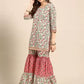 Women Kurta and Sharara Set Viscose Rayon