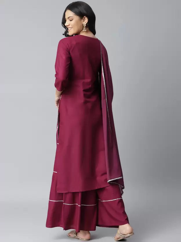 Women Viscose Rayon Kurta and Sharara Set