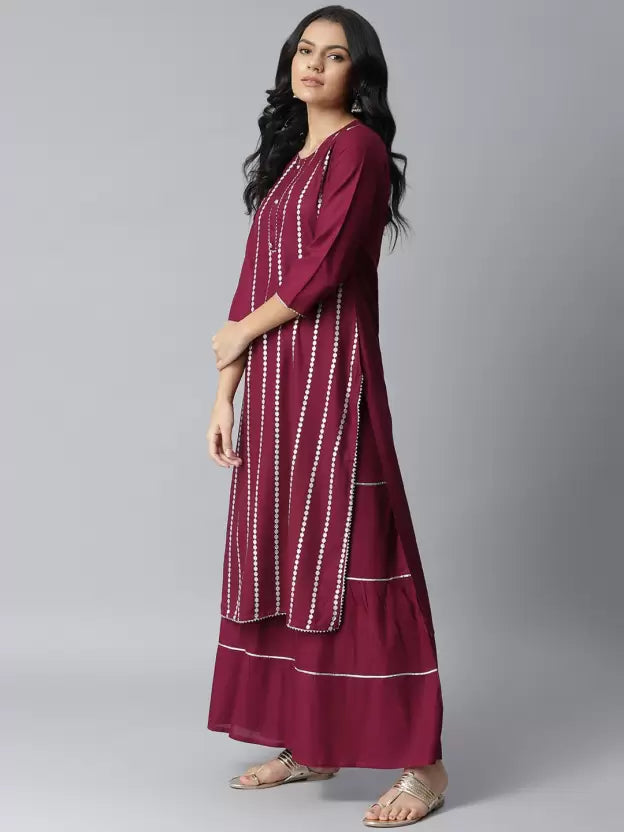 Women Viscose Rayon Kurta and Sharara Set