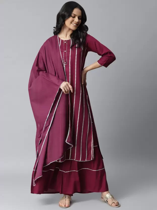 Women Viscose Rayon Kurta and Sharara Set