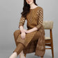 Women Kurta and Trousers Set Cotton Blend