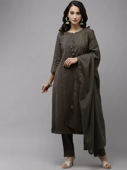 Women Kurta and Trousers Set Pure Cotton