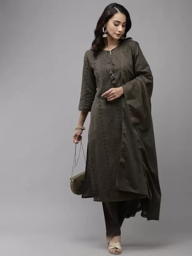 Women Kurta and Trousers Set Pure Cotton