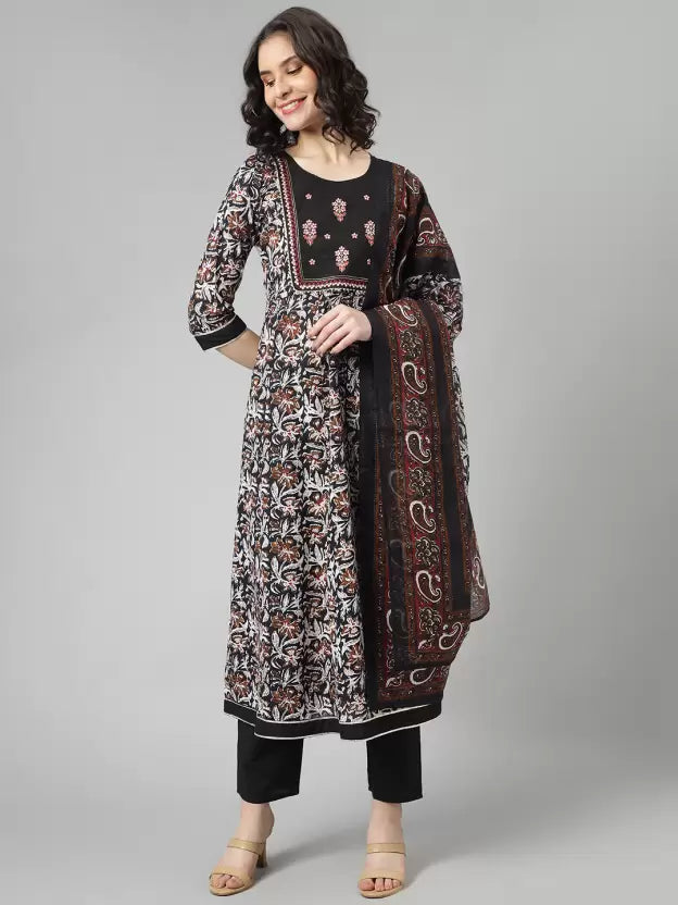 Women Kurta and Trousers Set Pure Cotton