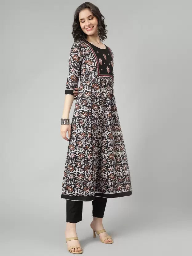 Women Kurta and Trousers Set Pure Cotton