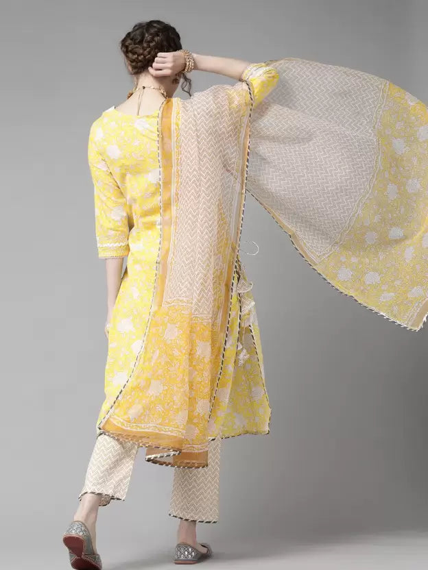 Women Pure Cotton Kurta and Trousers Set