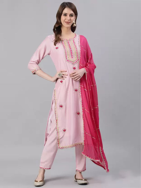 Women Pure Silk Kurta and Trousers Set