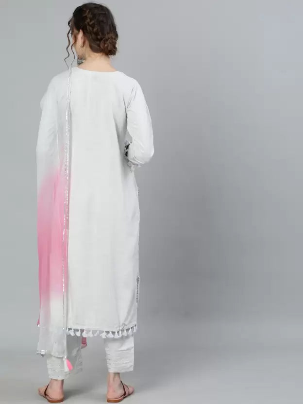 Women Viscose Rayon Kurta and Trousers Set