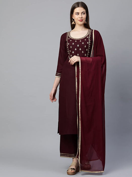 Women Kurta with Palazzo & Dupatta