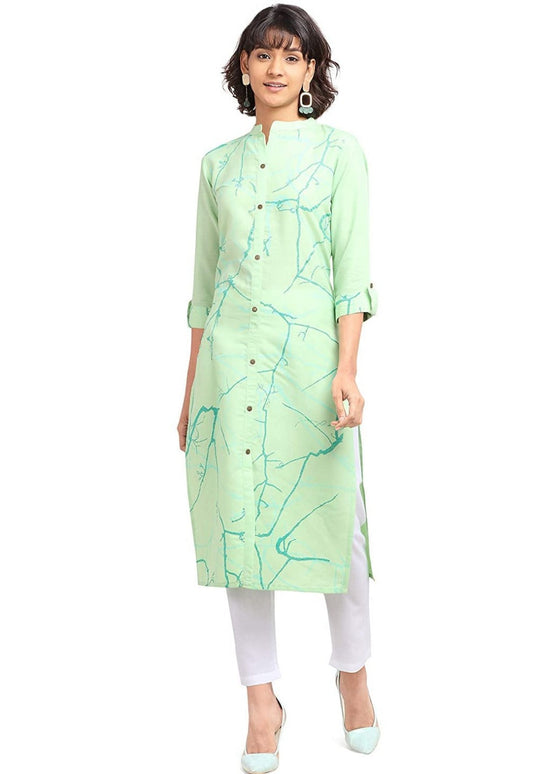 Women Cotton Straight Kurti with Pant