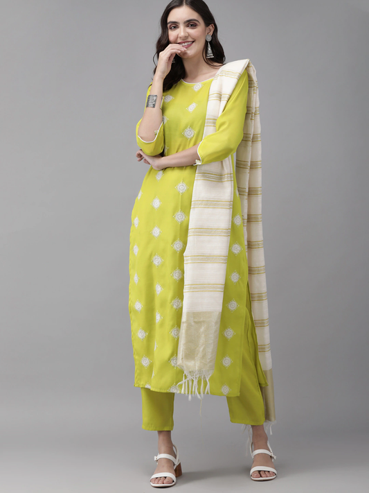 Women Lime Green Kurta Set