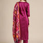 Women Magenta Ethnic Motifs Kurta Set