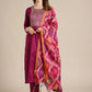 Women Magenta Ethnic Motifs Kurta Set