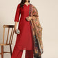 Women Maroon Regular Solid Kurta Set