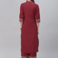 Women Maroon Solid Kurta Set