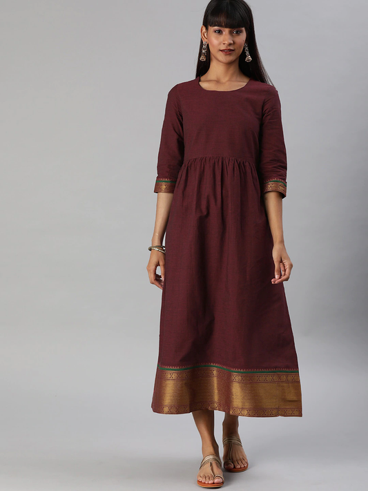 Women Maroon Maxi Dress