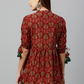 Women Printed Tie-Up Sleeve Top