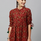 Women Printed Tie-Up Sleeve Top