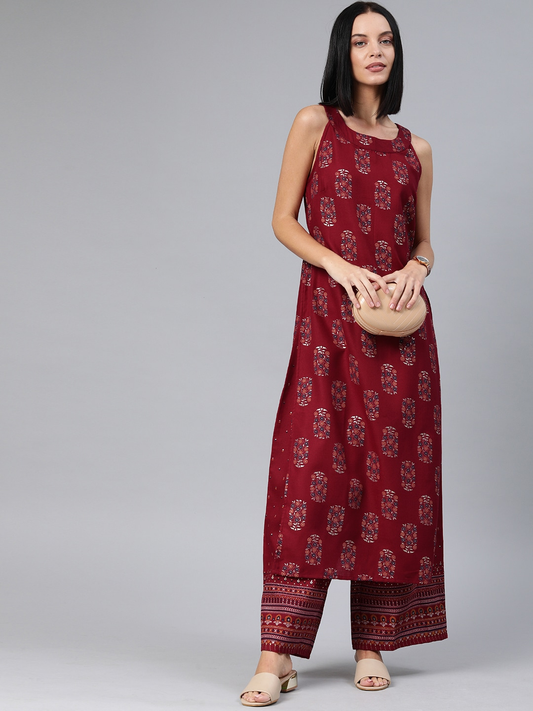 Women's Printed Kurta with Palazzos