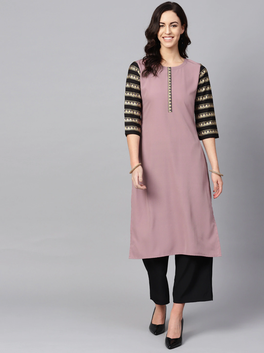 Women Solid Kurta with Palazzos