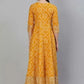 Women Mustard Viscose Rayon Kurta set with Dupatta