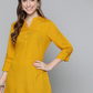 Women Mustard Yellow Solid Kurti