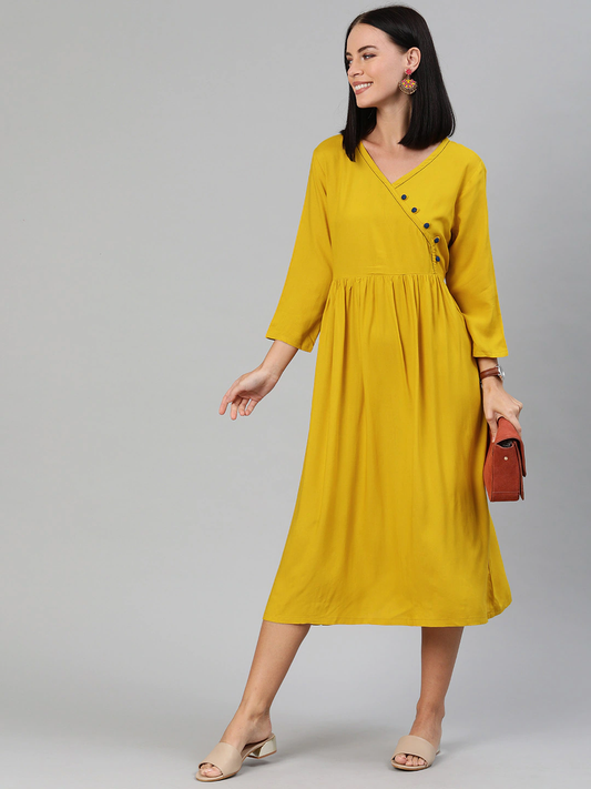 Women Mustard Yellow Dress