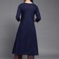 Women Navy Blue Ethnic Motifs Embroidered Kurta Set